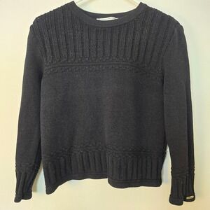 St John Sweater Womens P Black Wool Blend Pullover Crew Neck Sport by Marie Gray